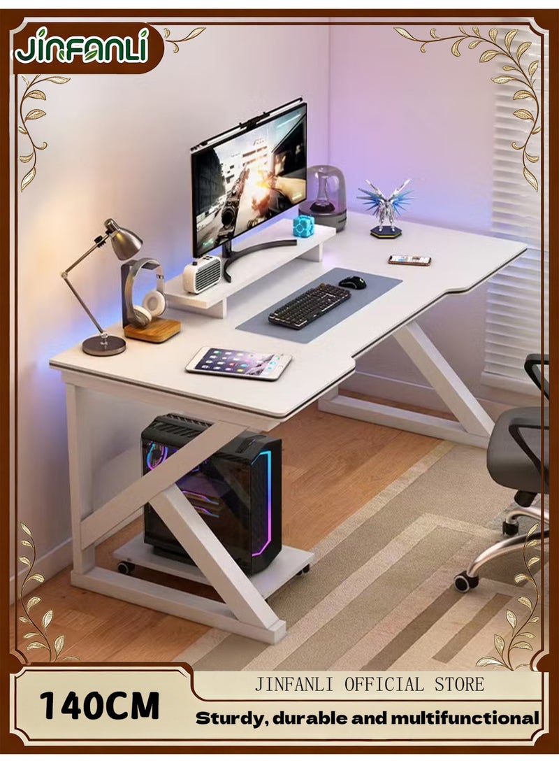 JINFANLI Gaming desks, mini gaming desks, ergonomic computer desks, carbon fiber surface computer desks, children's desks, writing and study desks, or home office desks, perfect for students and gamers - 140cm - Image 1